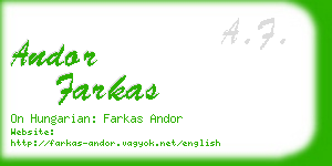 andor farkas business card